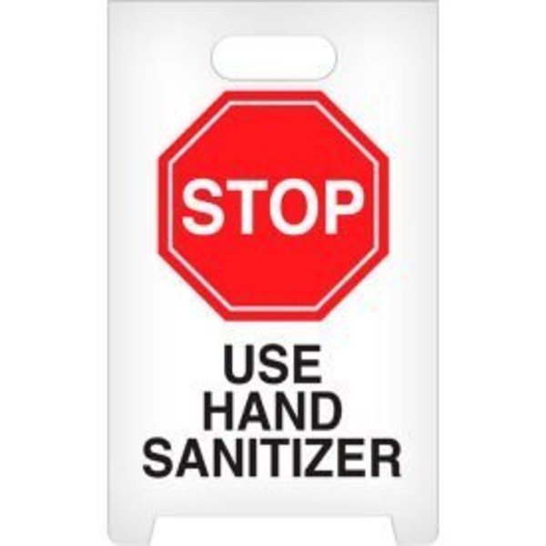 Top Tape And Label STOP Use Hand Sanitizer A-Frame Floor Sign ASF1012